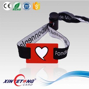 13.56MHZ Type 2 Ultralight Chip NFC Woven Wristband For Festival Events